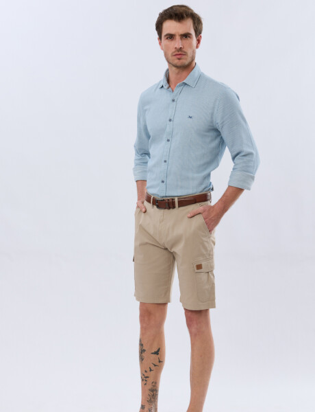 BERMUDA CARGO CON ELASTANO Beige