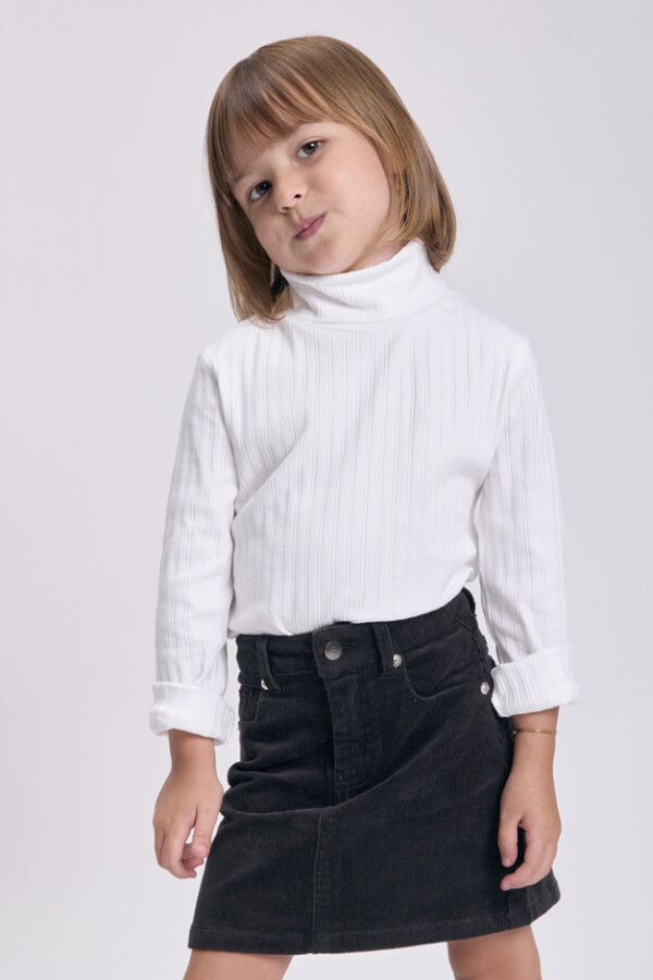 Short pollera pana Gris Oscuro