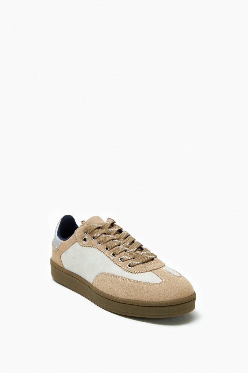 Zapatilla combinada beige