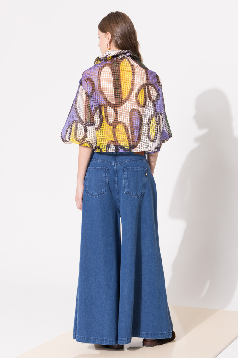JEANS WIDE AIR BLUE Azul