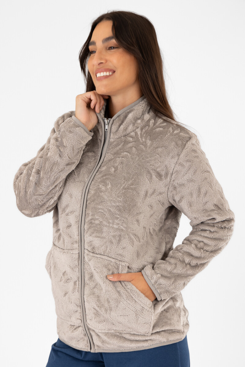 Campera textura Gris