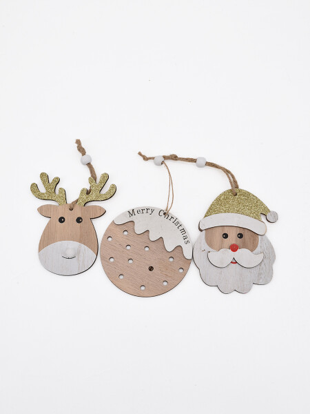 ADORNO COLGANTE MDF 3 PCS BEIGE