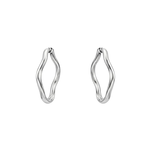 Caravanas Aro Ondulado Plata - Plata 925- Sin Piedra - CA4116 sinpiedra