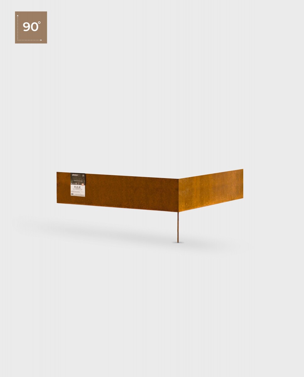 Fleje Separador 90° - 15cm x 60cm x 60cm - Acero corten 2mm - 1 estaca 