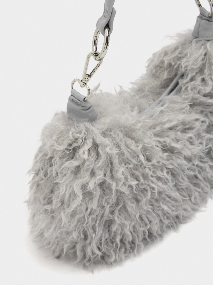 Bolso De Hombro Efecto Pelo crudo