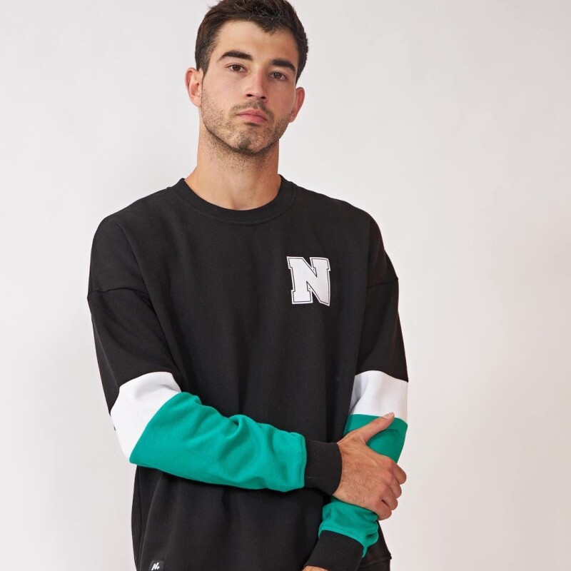 Buzo de Hombre N+ TOTI Negro - Verde - Blanco