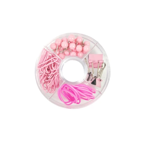 Set de pins gomitas elásticas y ganchitos Rosado