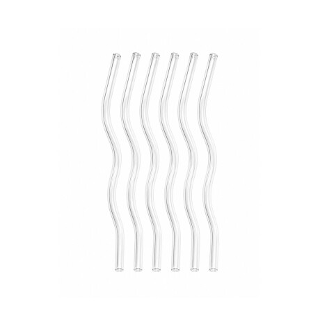 Set de 6 sorbitos de vidrio ondeado reutilizables con limpiador Sc