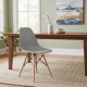 Silla Eames Lumax De Diseño Moderno Con Asiento Liso Y Patas De Madera Para Hogar Gris