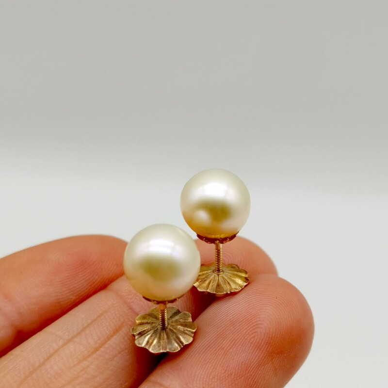Perlas de cultivo de 8,9mm y oro 18 kilates Perlas de cultivo de 8,9mm y oro 18 kilates
