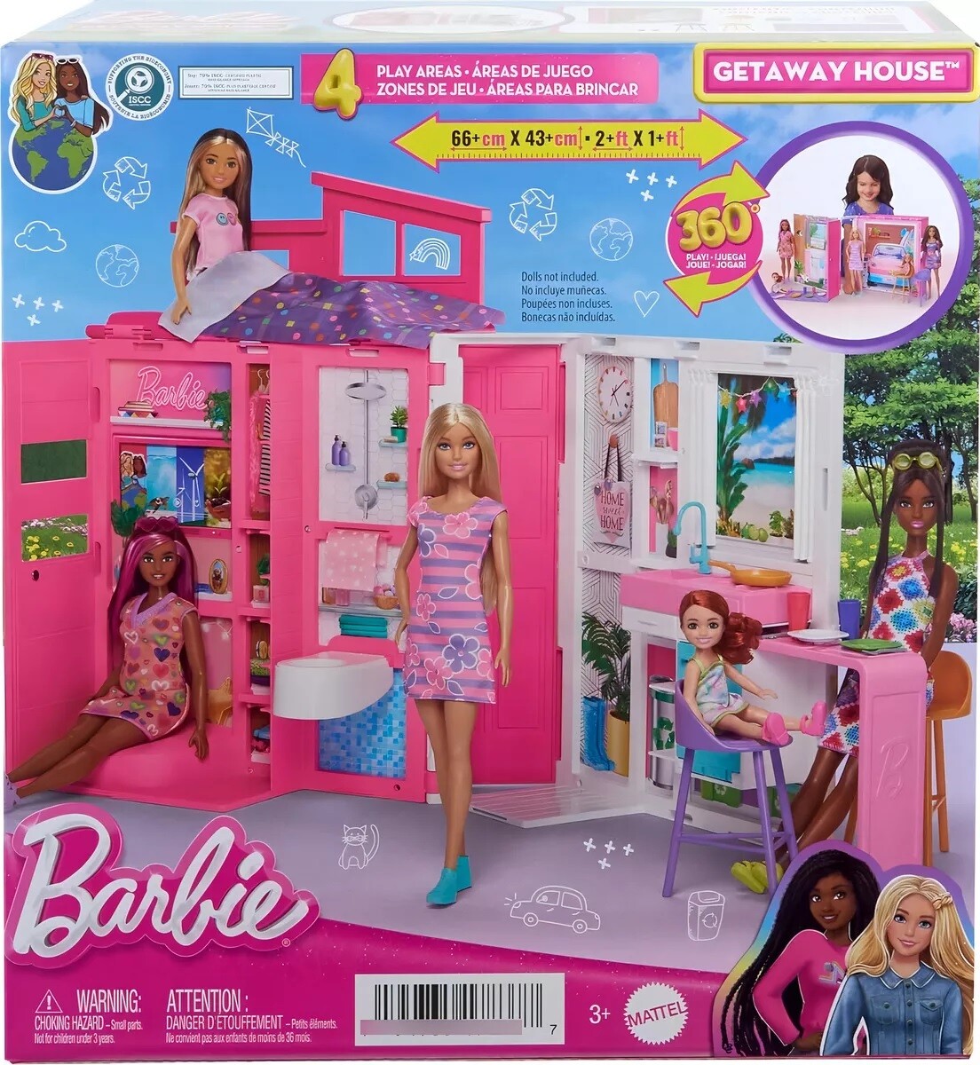 Barbie - Casa De Muñecas Con 4 Areas 