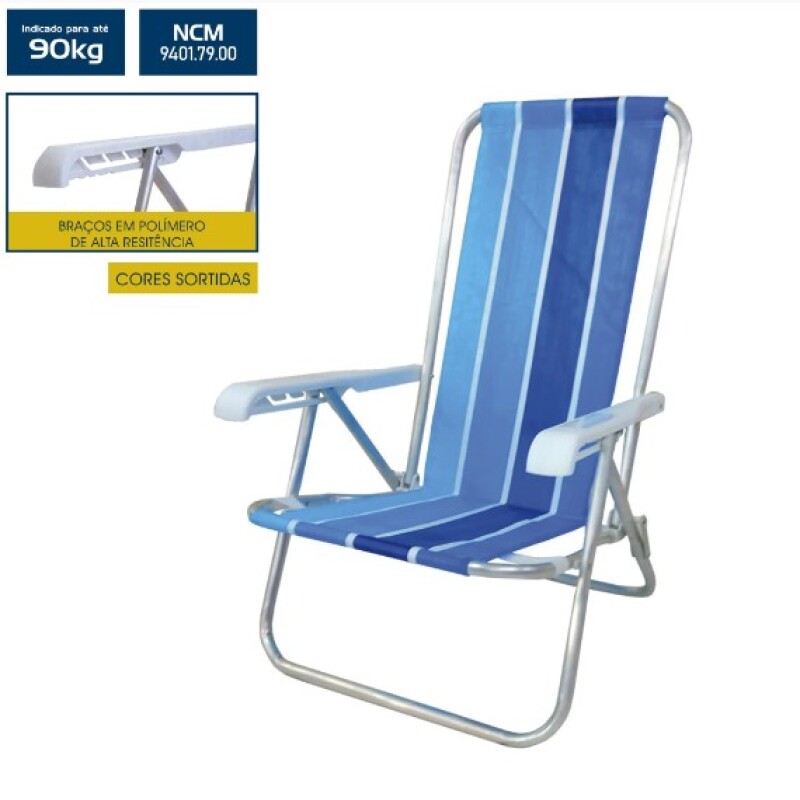 Silla de Playa 4 Posiciones Azul