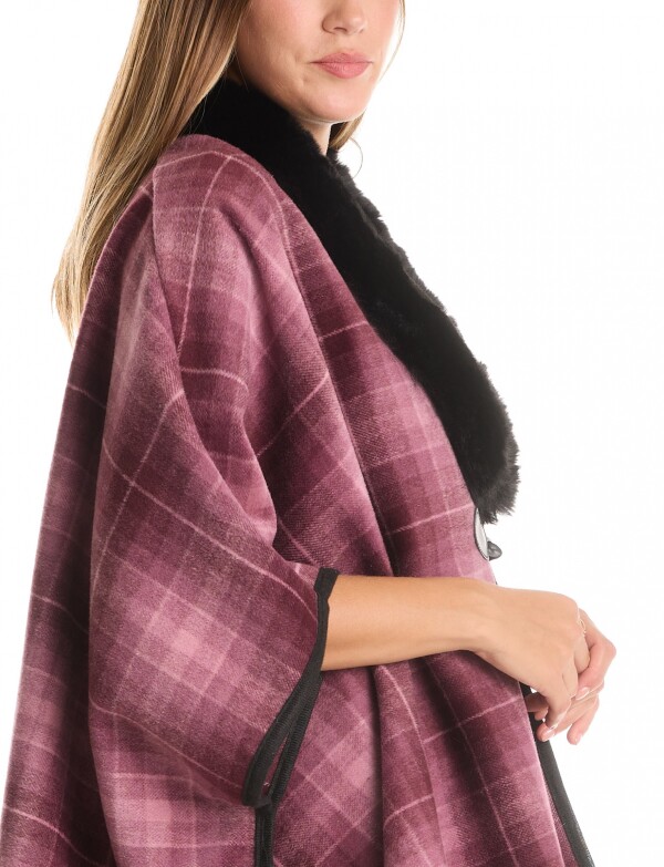 Ruana Faux Fur ROSA/MULTI