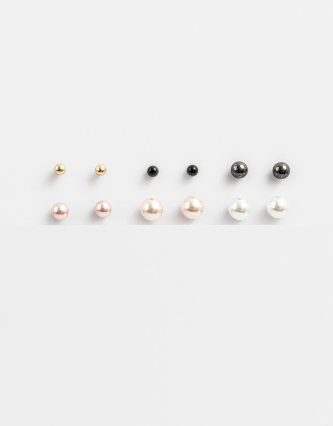 Aros Sets Perlas Set De Aros Con Perlas - Dorado