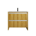 MUEBLE DE BAÑO VANITY MARRÓN CON BACHA BLANCA Mueble De Baño Vanity Marrón Con Bacha Blanca