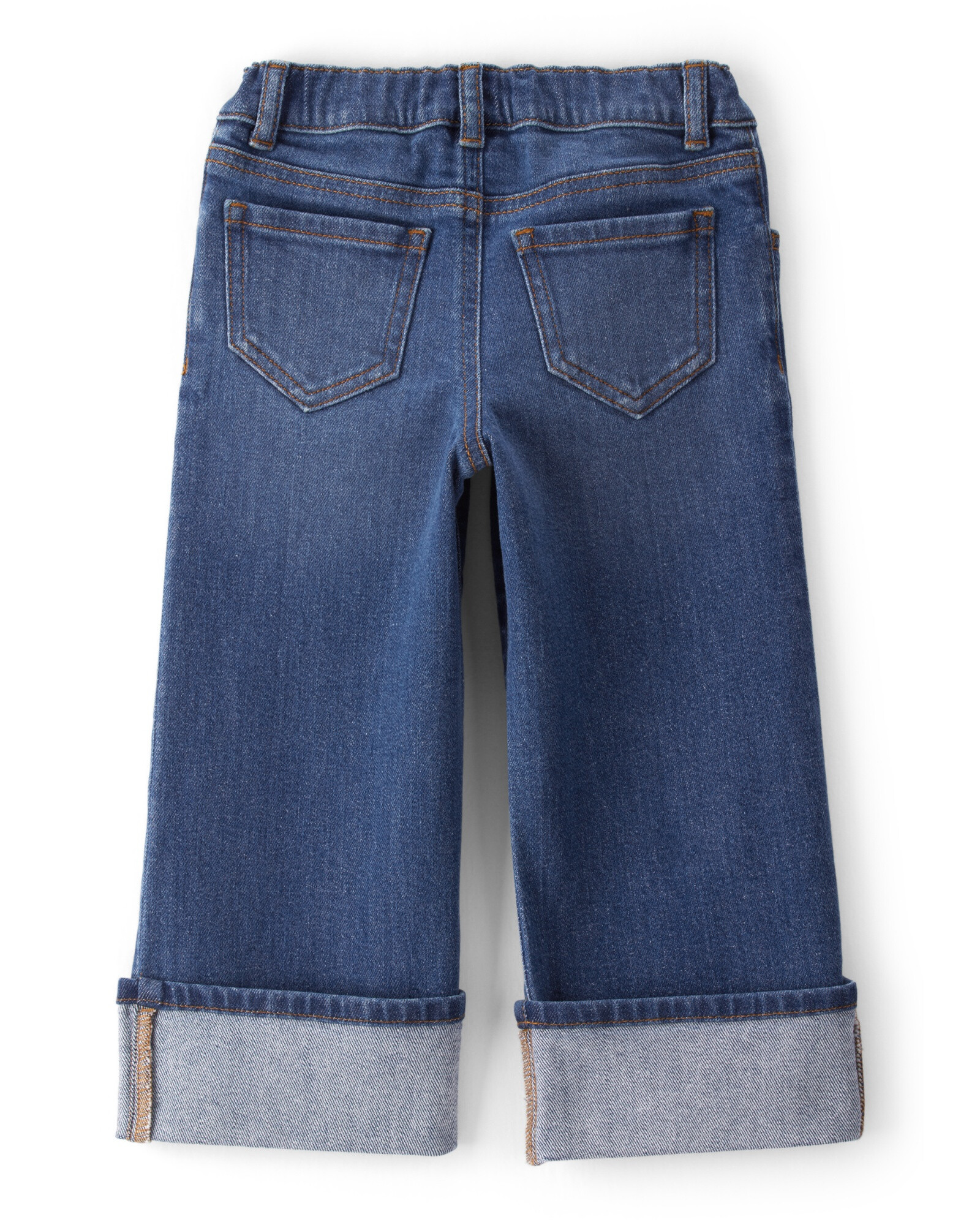 Pantalón jean de pierna ancha y dobladillo Pantalón jean de pierna ancha y dobladillo