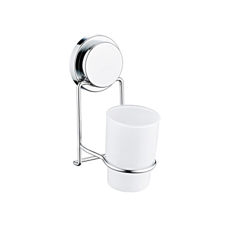 Vaso Porta Cepillos Para Baño Plástico Moderno Plateado