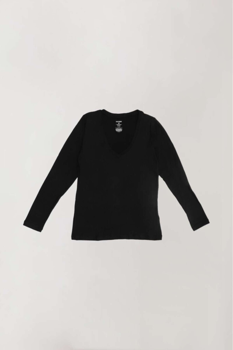 Camiseta en v supersoft - Negro 
