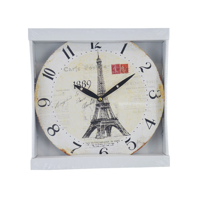 Reloj de pared mdf D28,8x3,5 cm EIFFEL