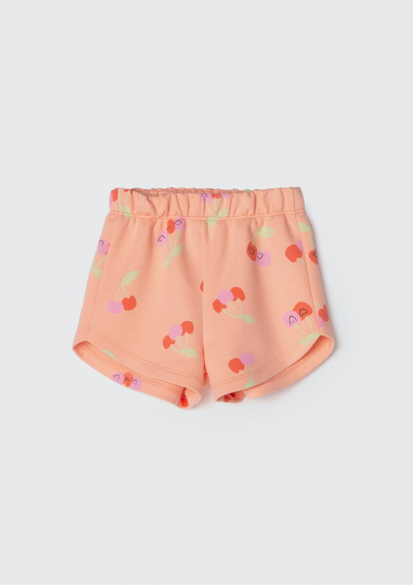 SHORT INFANTIL CON ESTAMPA - NARANJA 