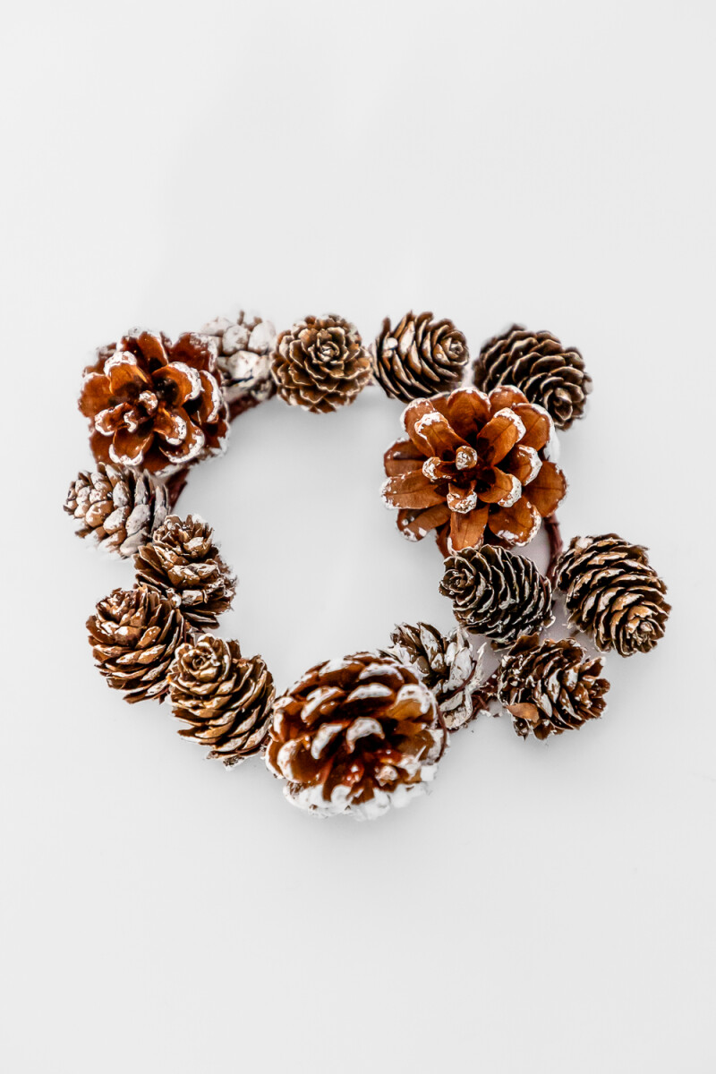 Deco Navidad Corona Piñas - Color Unico 