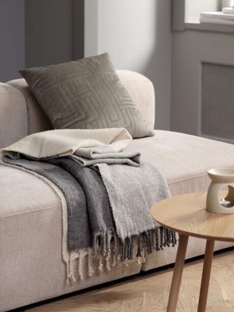 Manta throw LUNDKARSE 130x170 lana gris/beige Manta throw LUNDKARSE 130x170 lana gris/beige