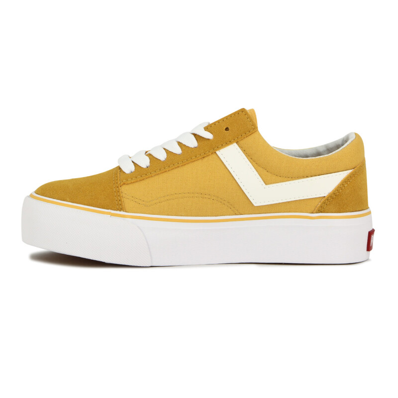 Pony Champion Old School Plataforma Casual Lona-Gamuza Yellow Amarillo