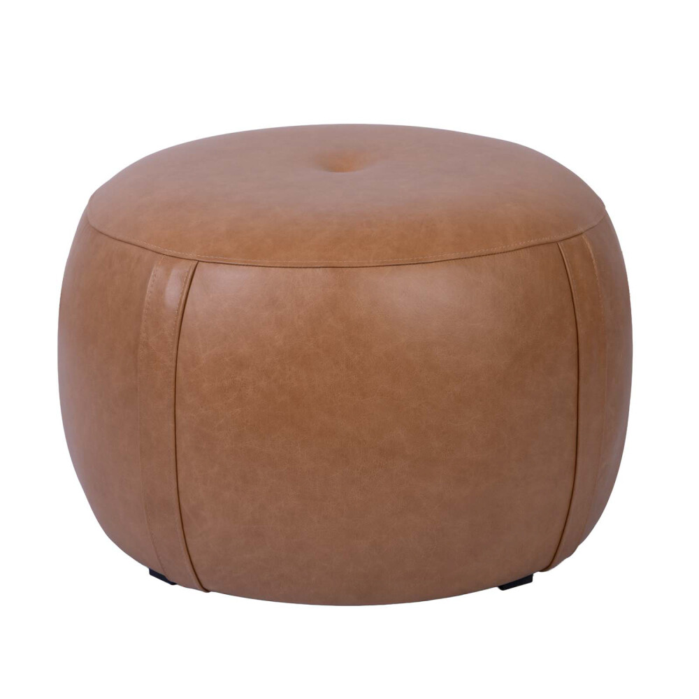 PUFF CUERO MARRON OLTEN CAMEL