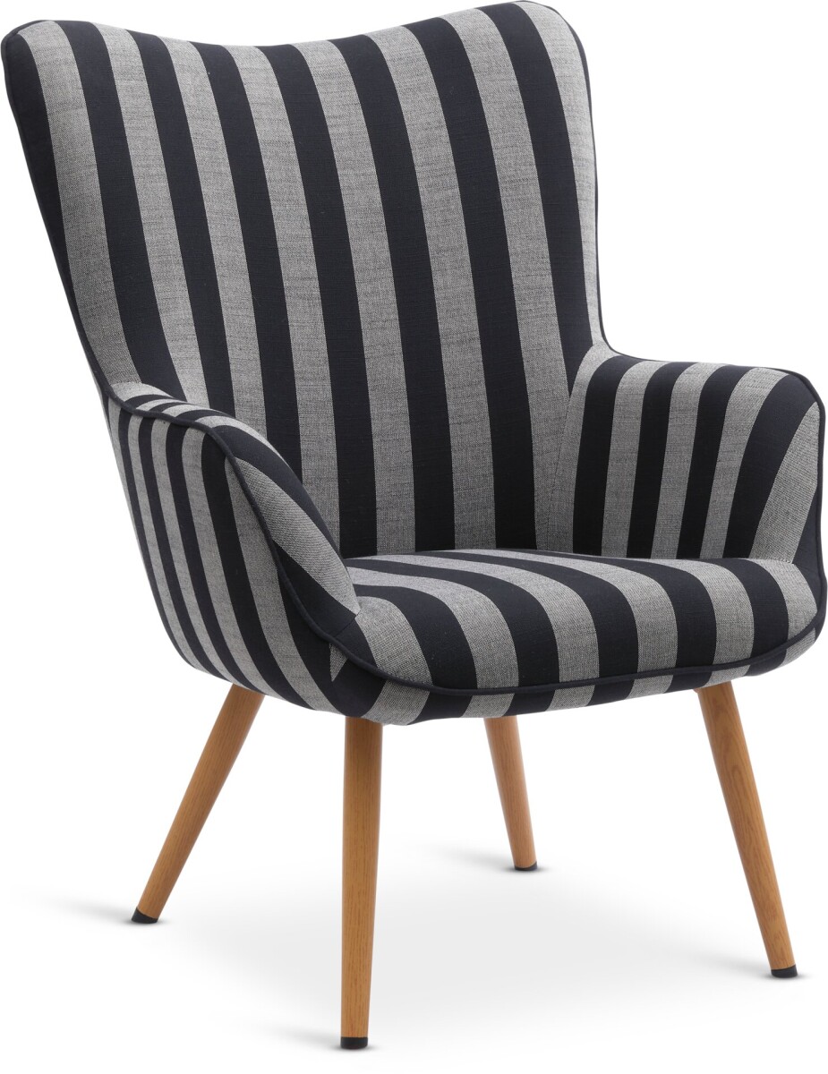 Sillón SIMESTED 1 cuerpo rayas tela negro/beige 