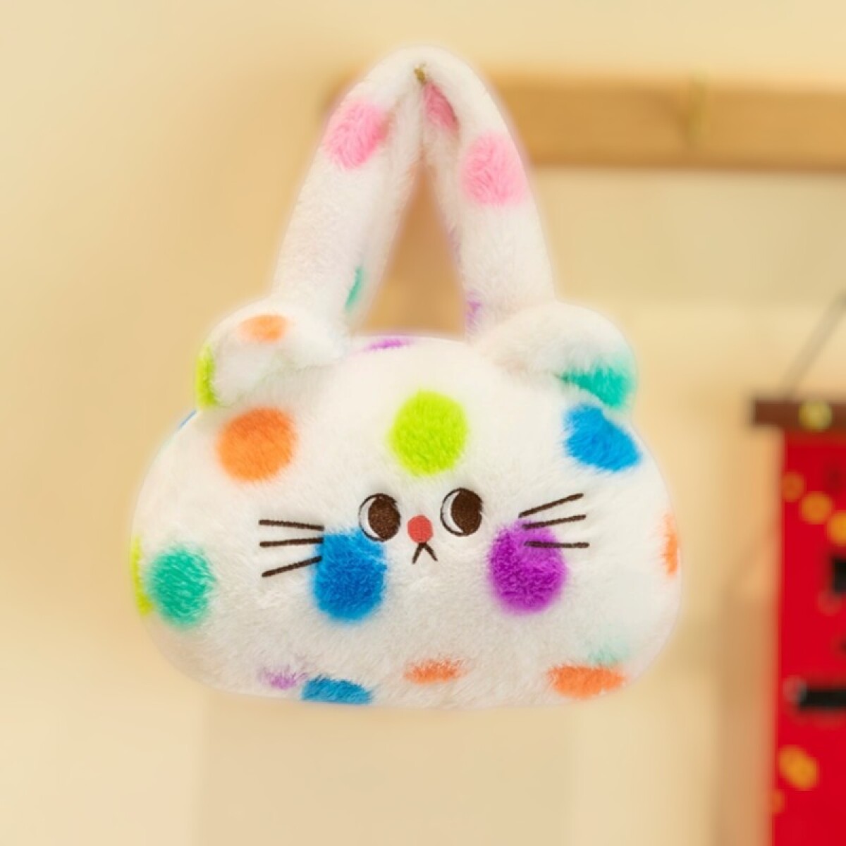 Bolso Infantil De Peluche - Gatito Colorido 