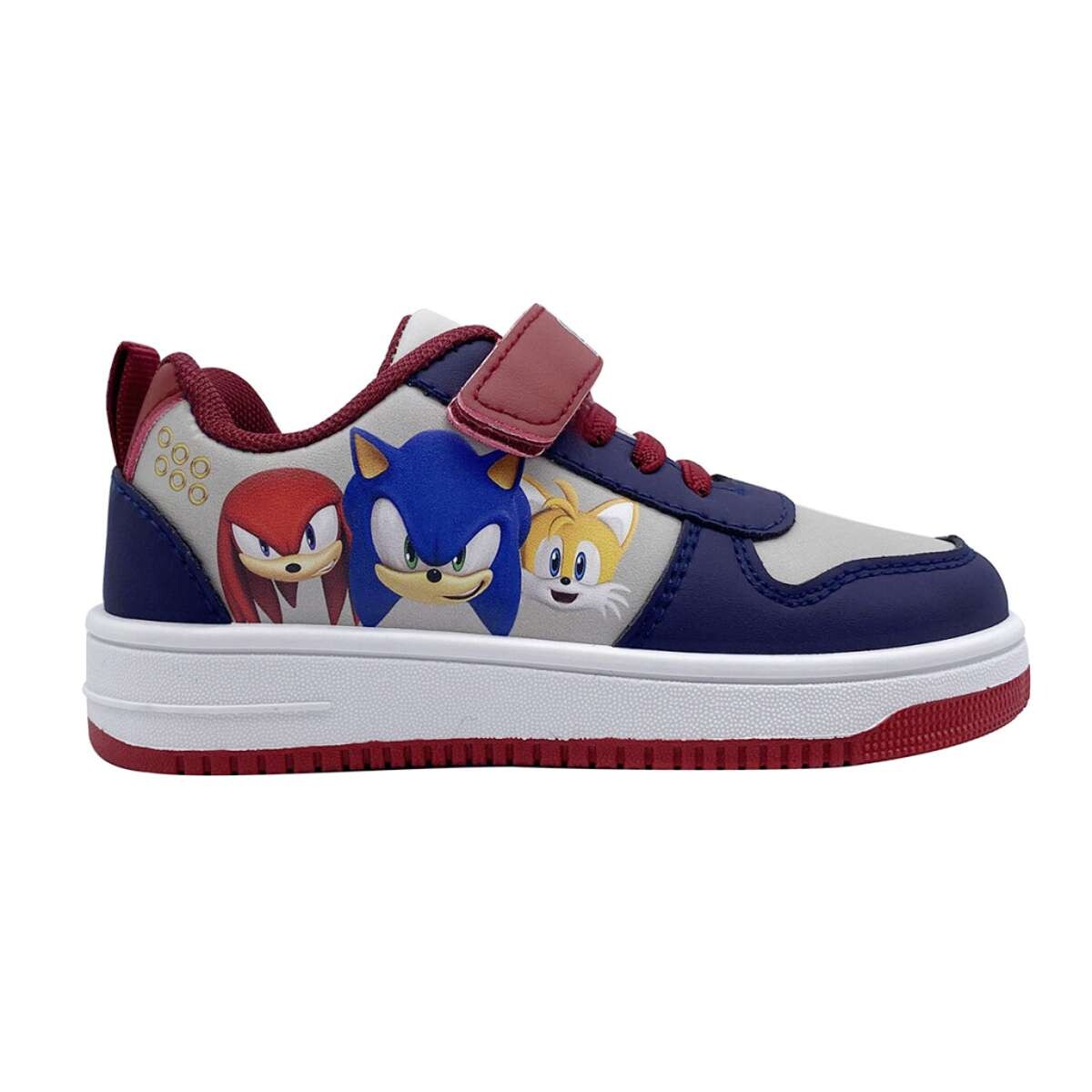 Calzado Deportivo con Cordones Sonic Talle 25-30 - azul y rojo 