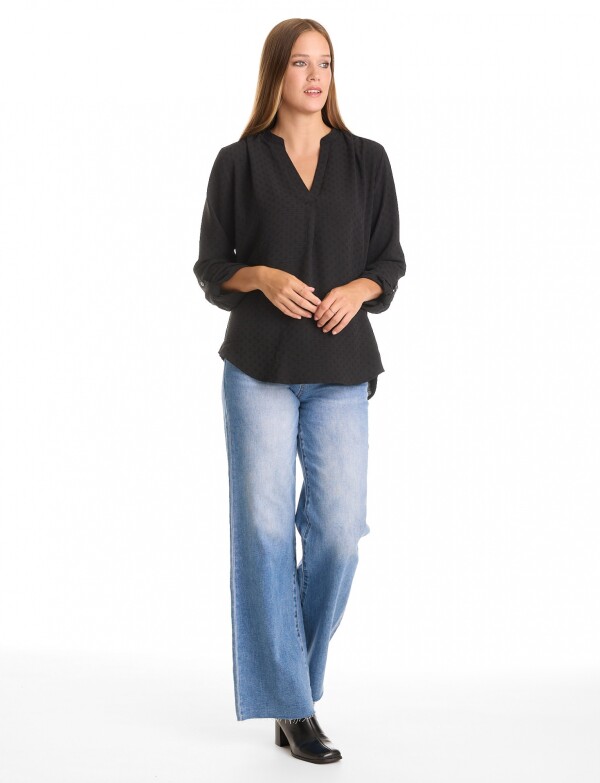 Blusa Escote V NEGRO