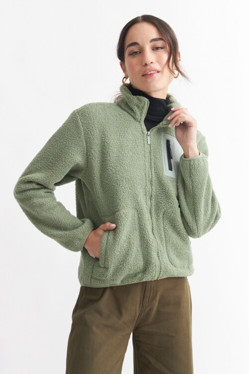 Campera en corderito VERDE