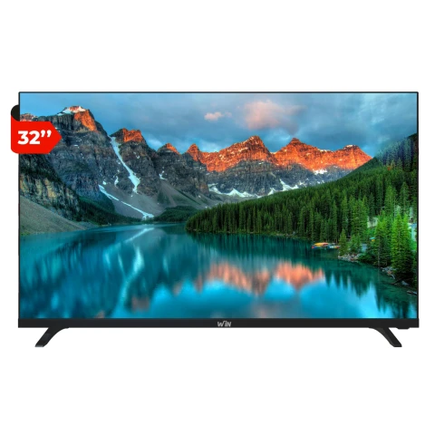 TV WIN 32" HD LED 1366 x 768 con 2 HDMI, USB, VGA e ISDB