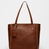 Shopper Vera En Cuero Vegetal Liso Tabaco