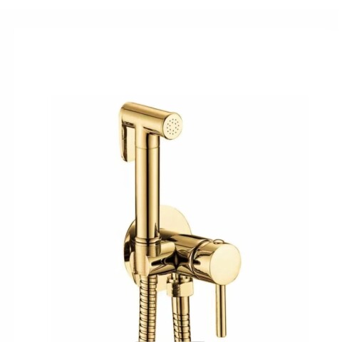 Grifería de Ducha Higiénica embutida con soporte Alassio Oro Grifería De Ducha Higiénica Embutida Con Soporte Alassio Oro