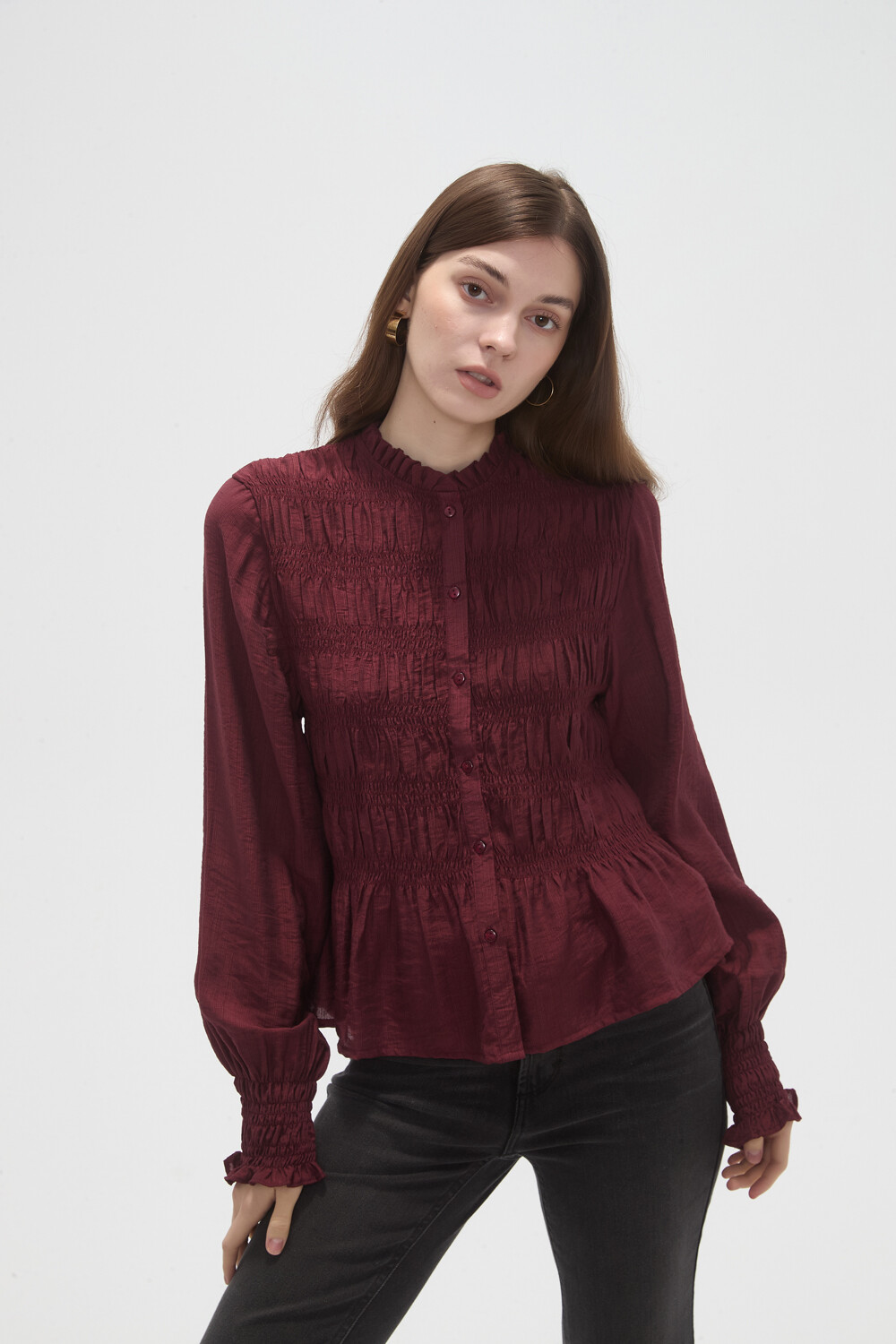 Camisa Olyvar Cereza Oscuro