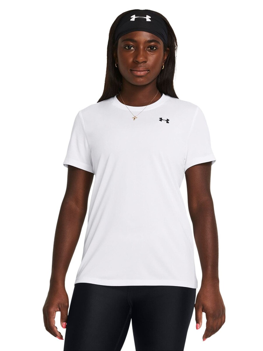 REMERA UA TECH SSC SOLID Mujer 1384231-100 - Blanco 