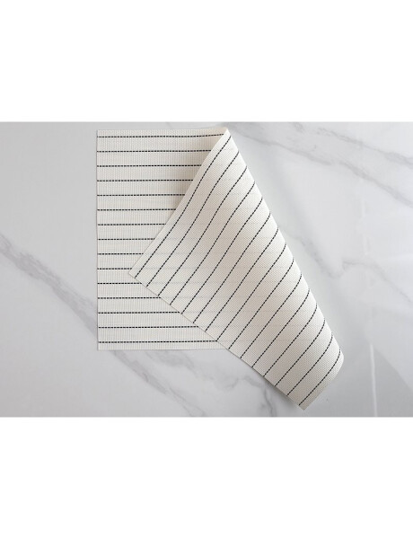 INDIVIDUAL PVC RAYAS NEGRAS 45x30CM BLANCO INDIVIDUAL PVC RAYAS NEGRAS 45x30CM BLANCO