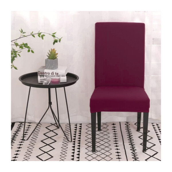 Funda Cubre Sillas Universal Comedor Elastizada Lavable X6 Variante Color Rojo Oscuro 1