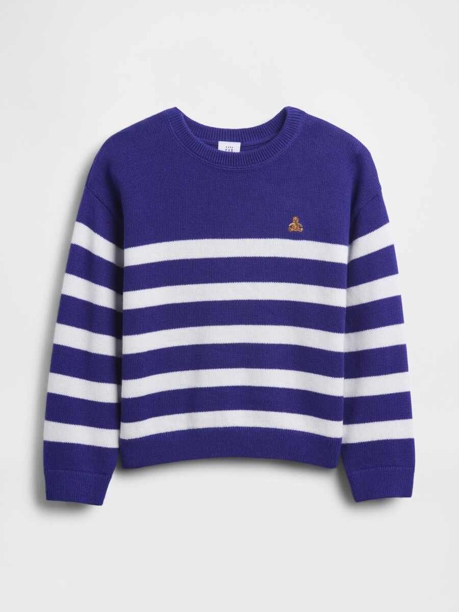 CREW PRINT SWEATER - SPECTRUM BLUE 