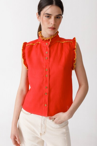 BLUSA CEREZA DETAIL Rojo
