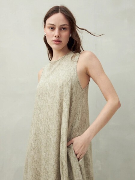 VESTIDO D.CASSIN OLIVEIRA CAQUI