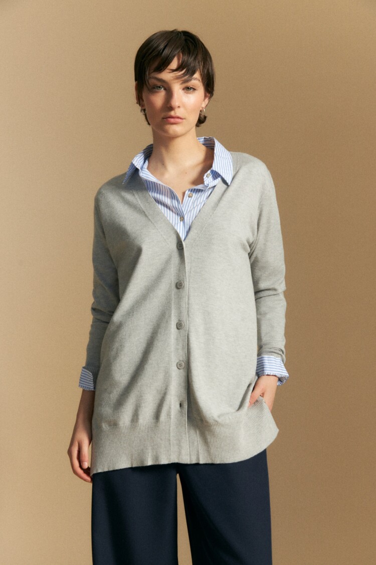 CARDIGAN ROMERO Gris Melange
