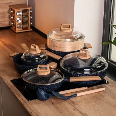 Juego De Ollas Granito Gris 13 Piezas MGC Juego De Ollas Granito Gris 13 Piezas MGC