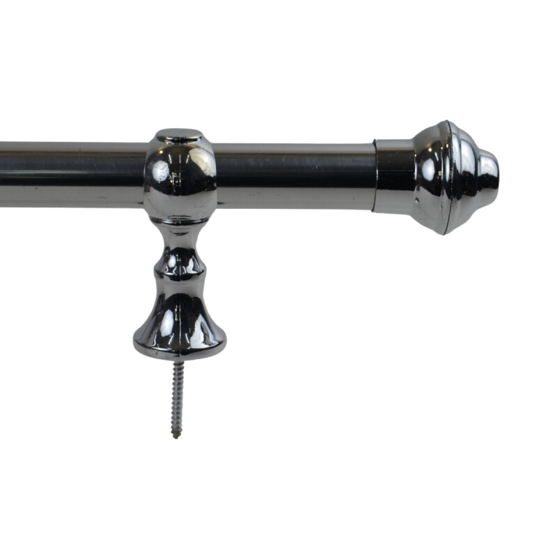 Barrote cromado metal 1,50m 28mm + 2 soportes PLATEADO