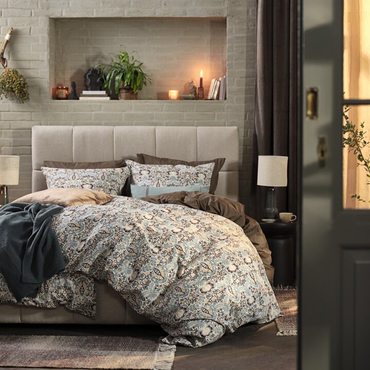 Juego funda nórdica LOVIS 155x220 petróleo 