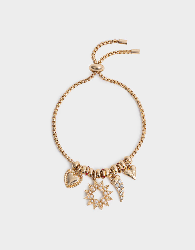Pulseras Flexibles Strass Pulsera Flexible Con Strass - Dorado