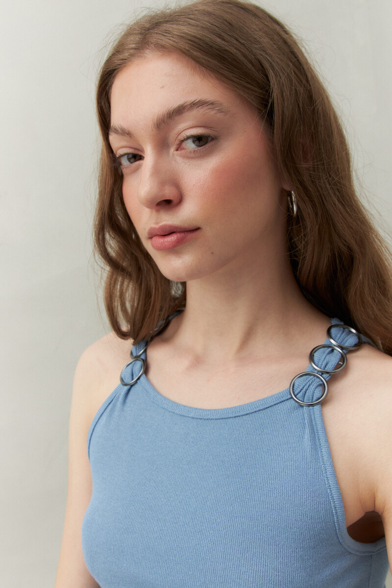 TOP LUCREACIA Azul Melange