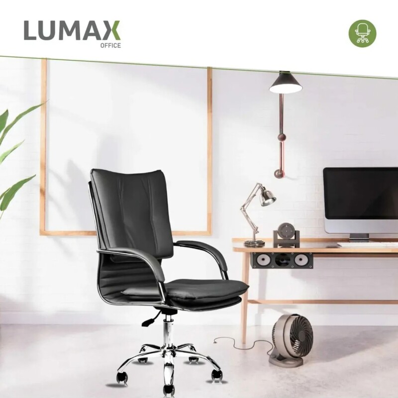 Silla de Escritorio Oficina Giratoria Lumax Donna en EcoCuero Negro